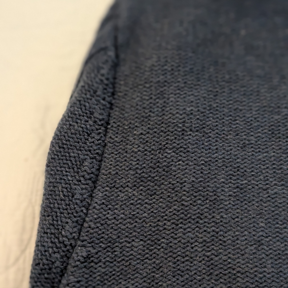 Saint James Men’s Navy Cable Knit Wool Blend Shawl Collar Sweater - Size M - Picture 9 of 12